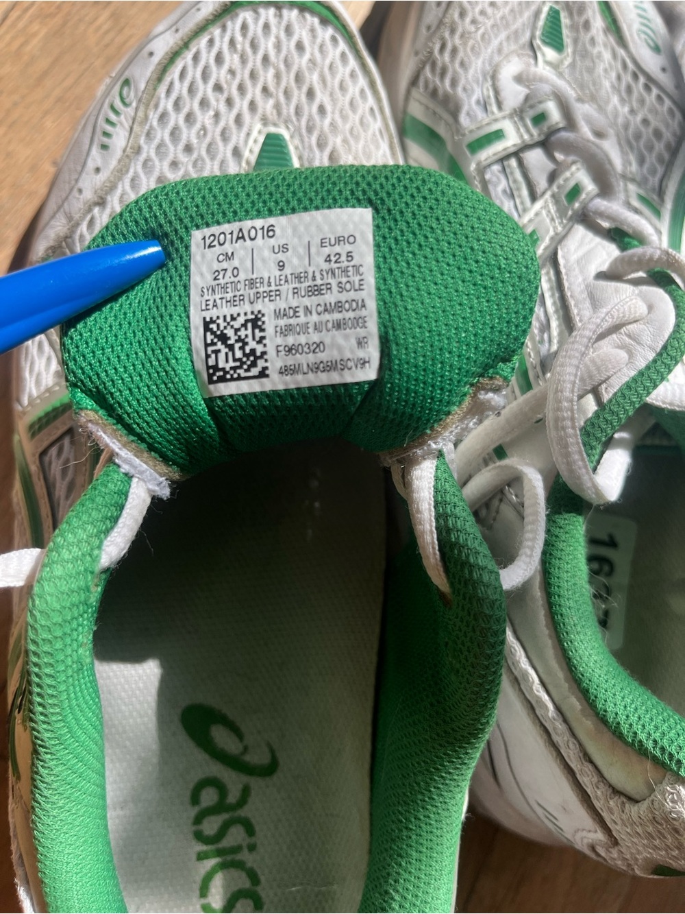 ASICS White & Green Running Shoes - Picture 4 of 4
